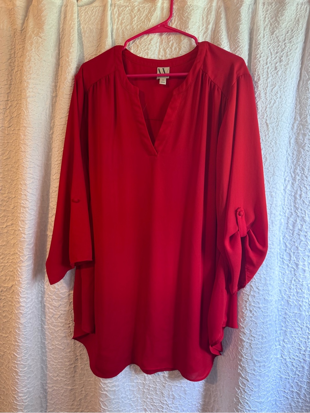 Women’s Red V-Neck Blouse